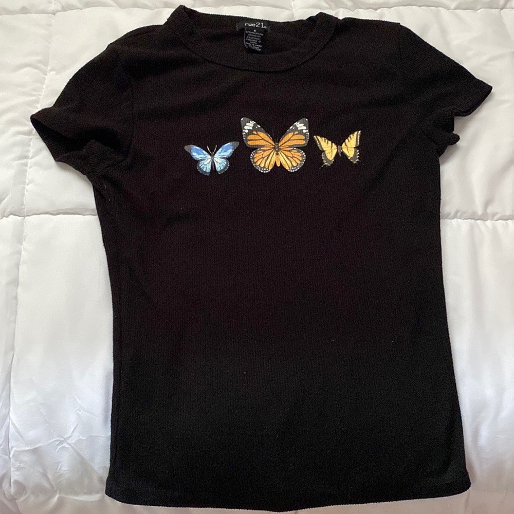 rue 21 graphic fitted tee butterflies for teens